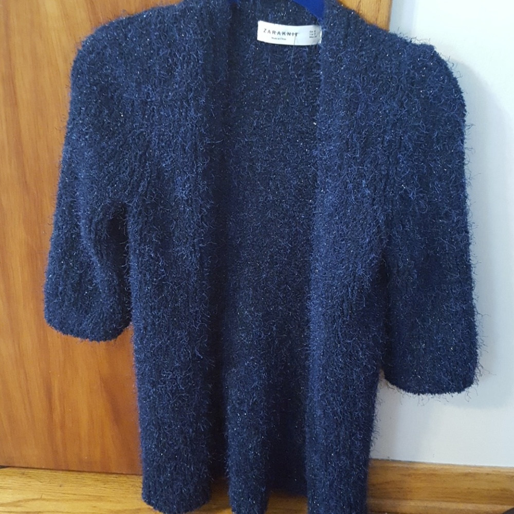 Cute navy blue sparkly fuzzy sweater